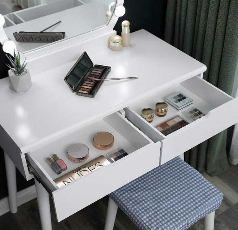 het ergste ledematen Gecomprimeerd Make up tafel met spiegel wit – industriele-meubelstore